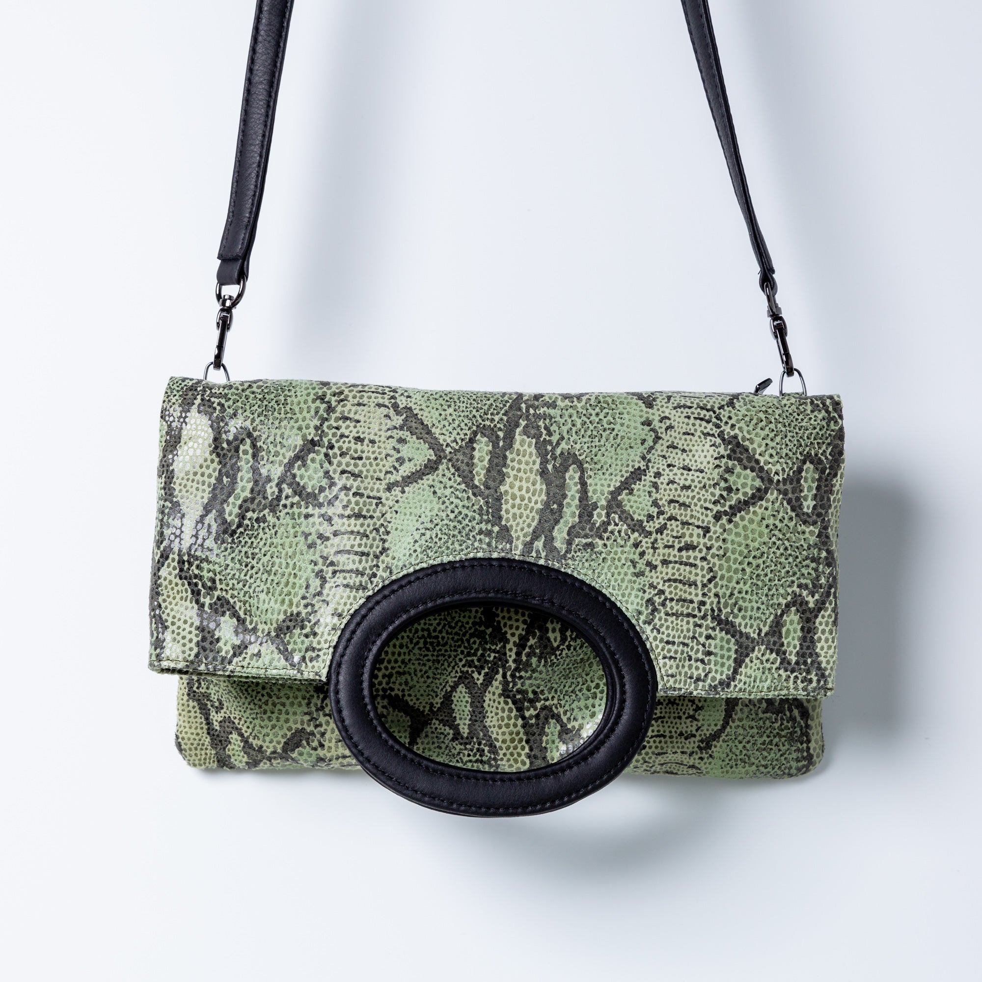 Green Snake Three-Way Clutch Bag - Stylish Handheld, Shoulder & Crossbody Purse for Women | Perfect for Work, Party & Travel Accessories