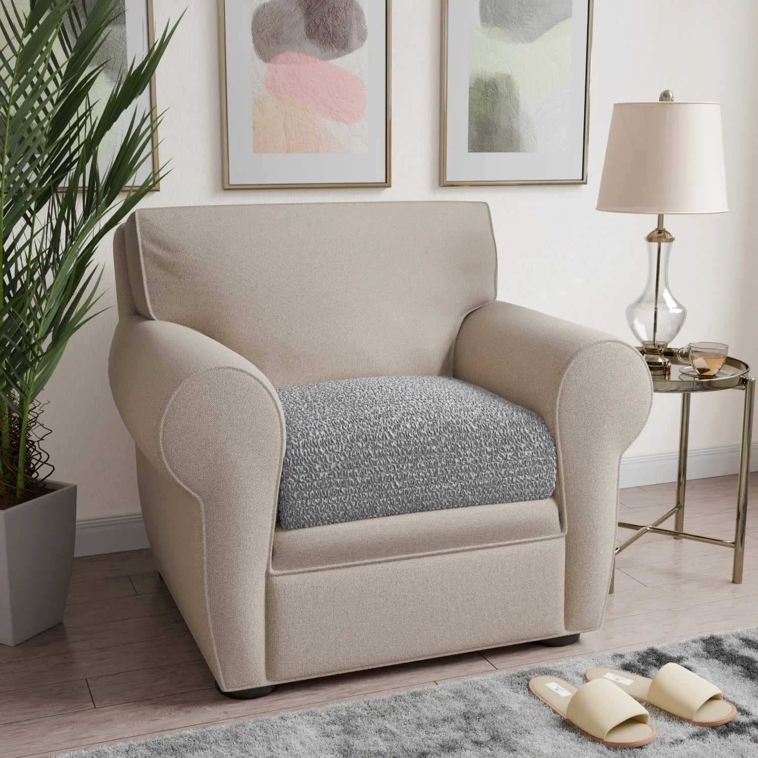 Premium Seat Cushion Cover - Mille Righe Collection | Comfortable & Stylish Home Decor for Sofa, Chair, Office & Car | Washable & Durable Fabric