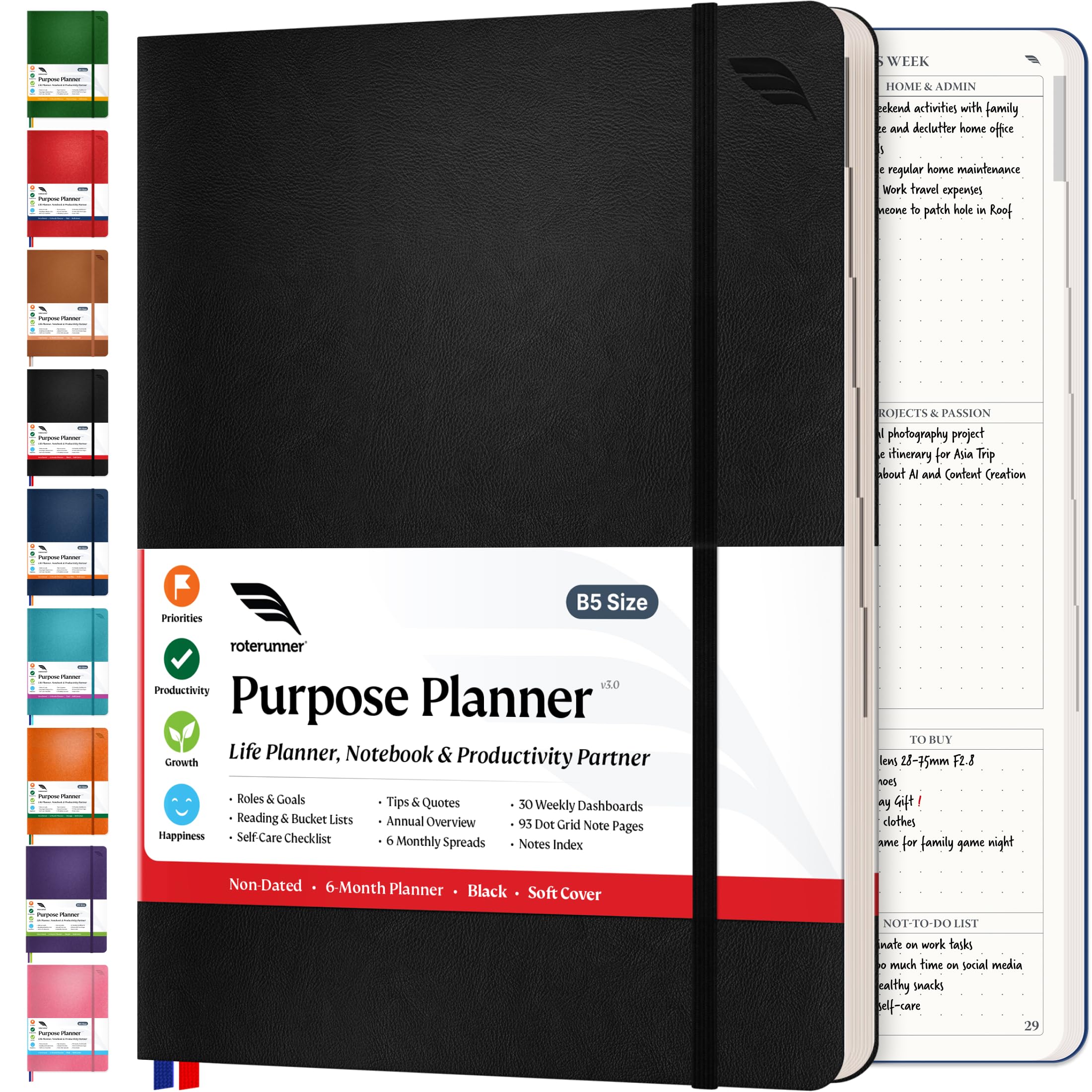Roterunner B5 Undated Planner 2025 - 7.5