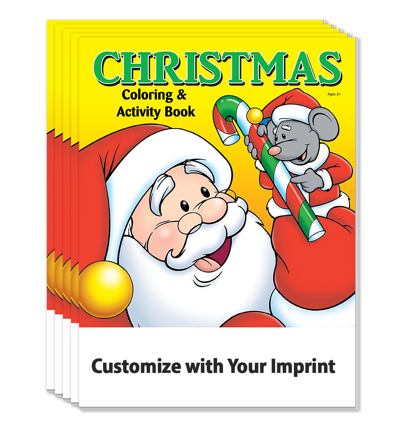 ZOCO Christmas Custom Promotional Coloring Books - 250 Bulk Pack (No Crayons Included) - Holiday Stocking Stuffers, Kids Party Favors, Christmas Activities & Gifts for Children - Perfect for Classroom Rewards, Birthday Parties & Holiday Events