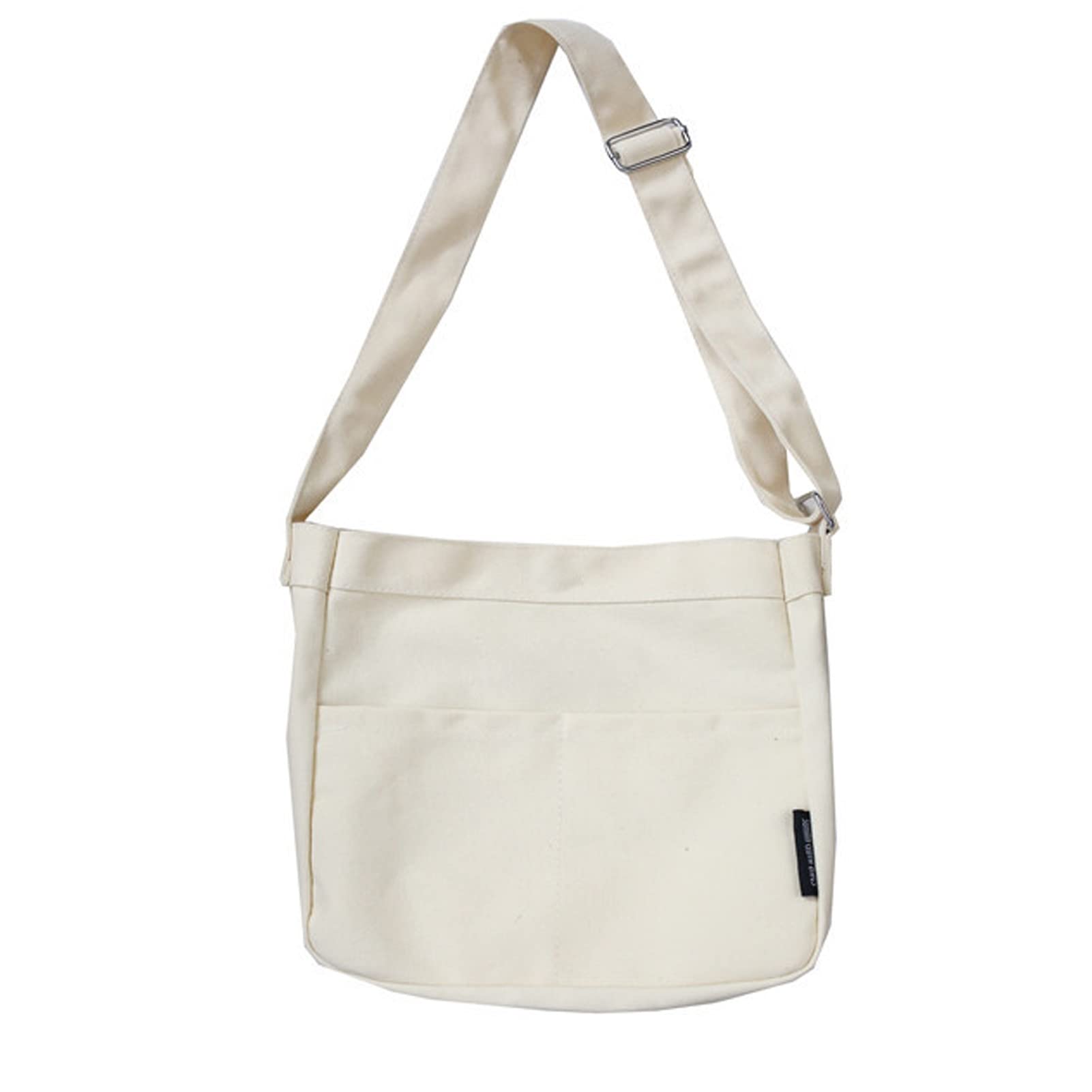 Stylish Canvas Tote Bags for Women - Magnetic Button & Zipper Crossbody Shoulder Bag - Large Aesthetic Handbag for Work, Travel & Shopping