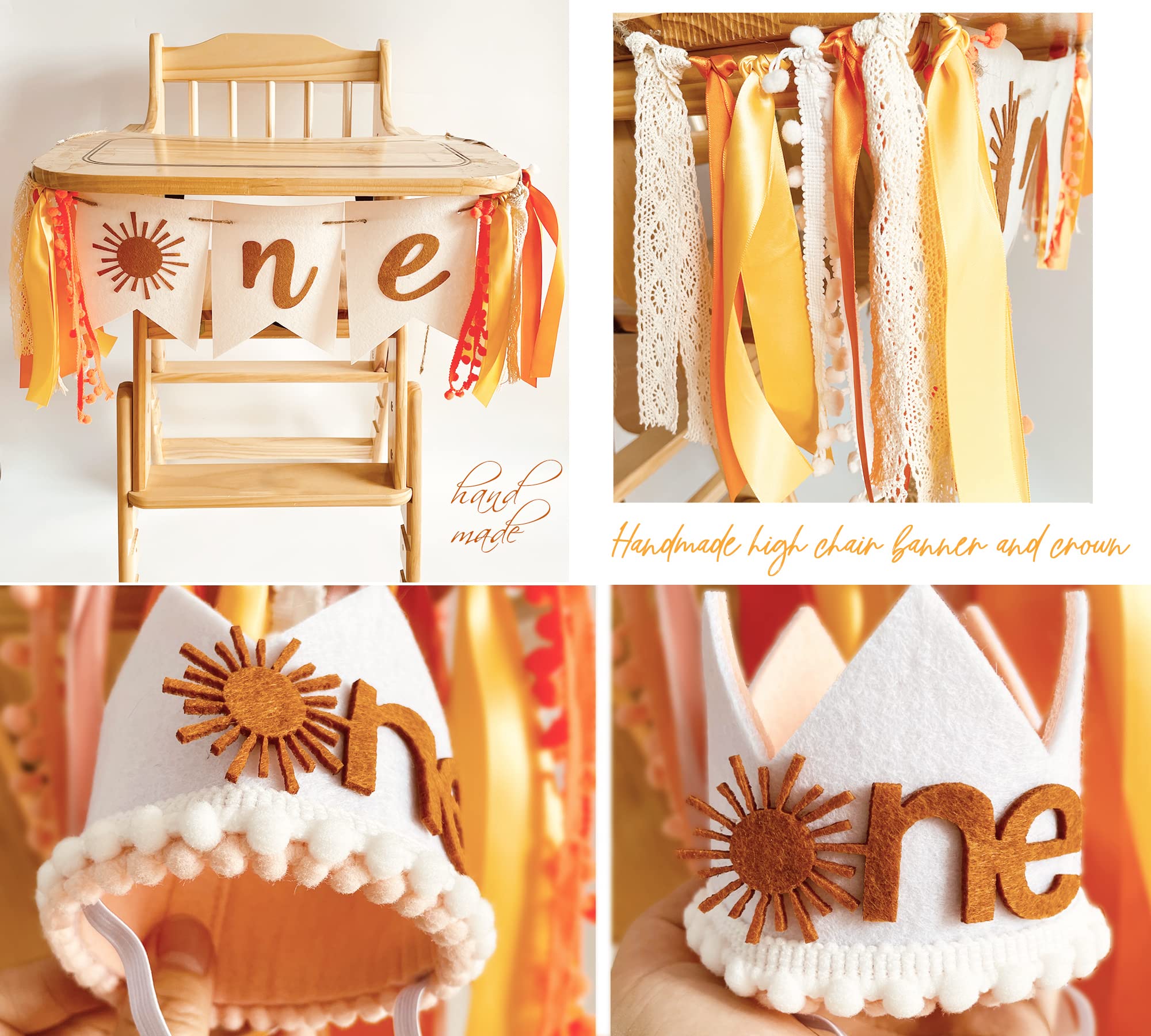 First Birthday Boho Backdrop & Decorations - Sun Theme Party Supplies for 1st Birthday Celebrations, Baby Showers & Photoshoots