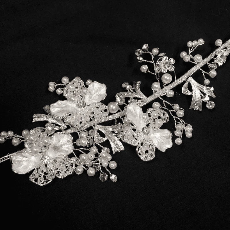 Silver Crystal Wedding Hair Vine 7705 - Elegant Bridal Hair Accessory for Weddings, Prom & Special Occasions