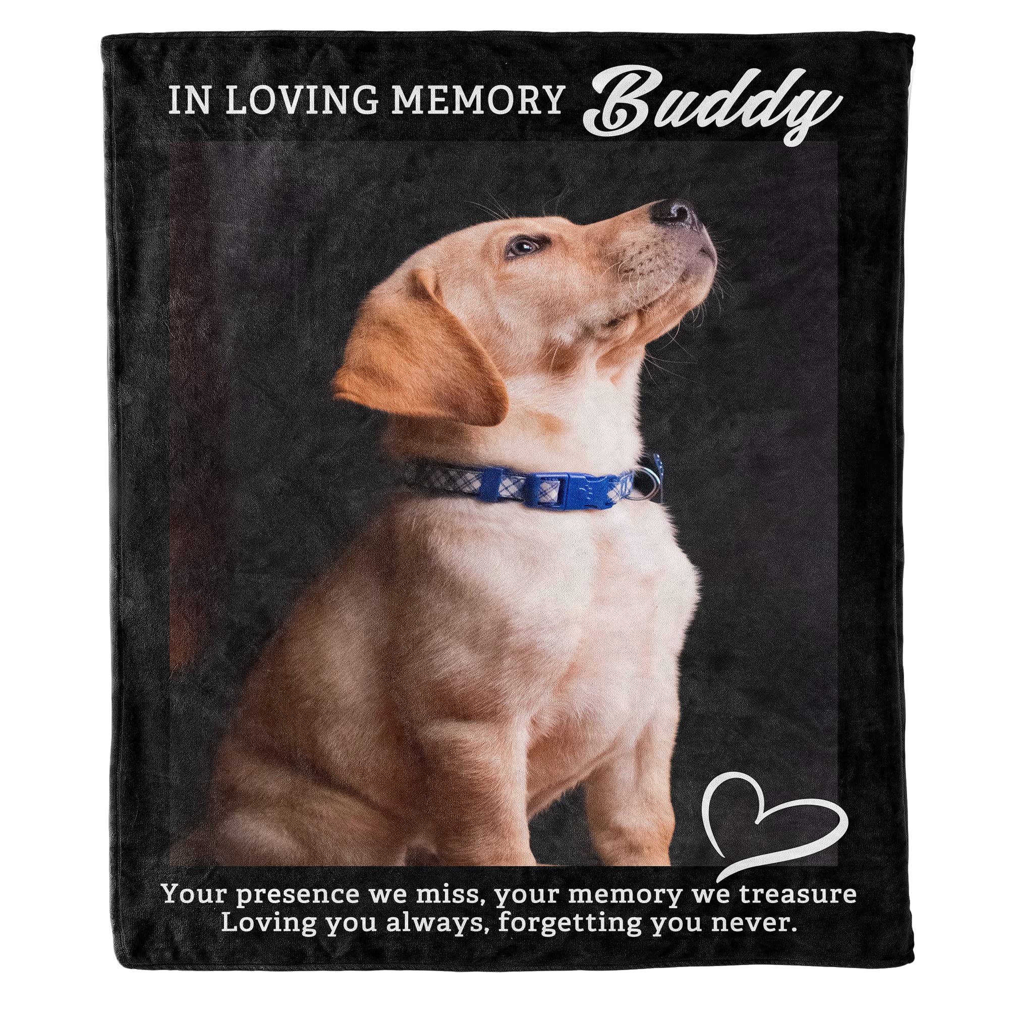 Custom Personalized Dog Photo Blanket - Ultra-Soft Fleece Blanket with Your Pet's Picture - Made in USA - Perfect for Pet Lovers, Memorial Gifts & Cozy Home Decor