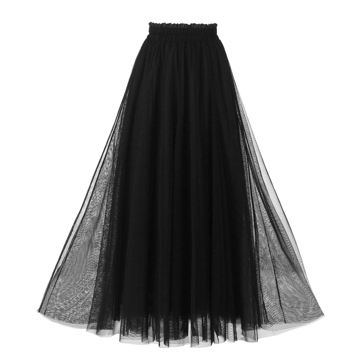 OBBUE Women's A-Line Tulle Party Skirt - Elegant Tea-Length Tutu Evening Dress for Prom, Wedding, Ballroom Dance & Special Occasions