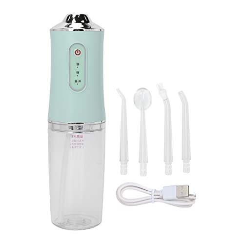 220ML Portable Electric Water Dental Flosser - Rechargeable Oral Irrigator for Teeth Cleaning, Braces Care & Gum Health | Perfect for Travel, Home & Office Use (Green)