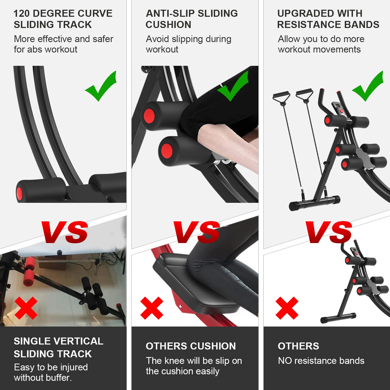 KESHWELL Ab Machine - Adjustable Abdominal Cruncher for Home Gym, Core Workout Equipment with Resistance Bands & LCD Display | Full Body Exercise for Women & Men | Perfect for Toning Abs, Waist Training and Strength Building at Home
