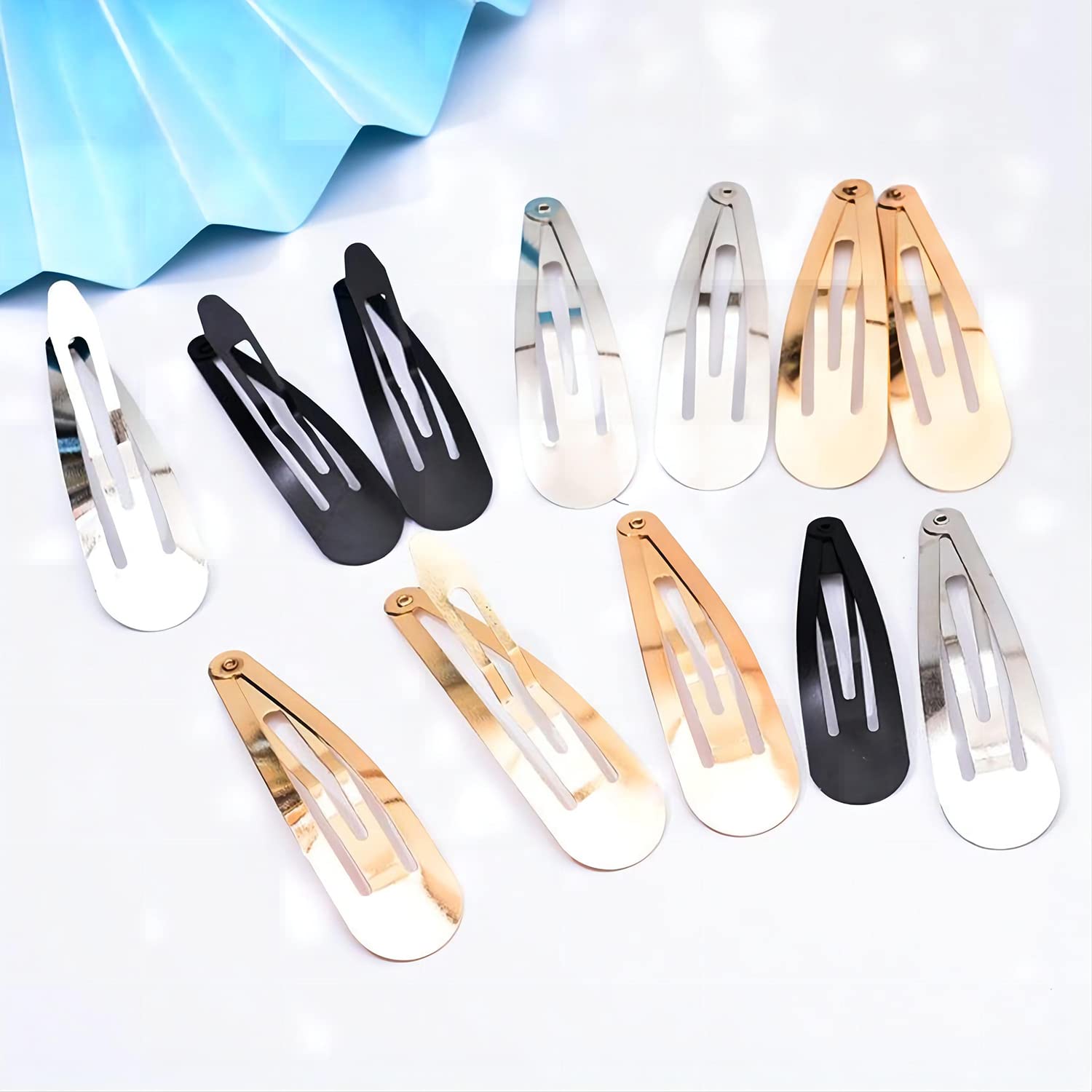 60 Packs Snap Hair Clips - 2 Inch Non-Slip Metal Hair Barrettes for Women & Girls (Gold, Black, Silver) | Perfect for School, Work, and Everyday Hairstyles
