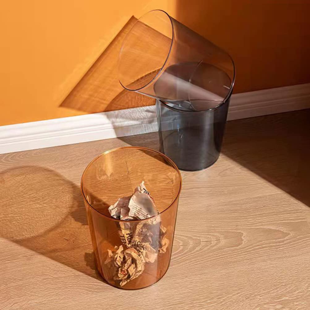 Clear Plastic Small Trash Can - Angoily Desktop Garbage Bin for Recycling, Waste Paper & Debris Storage | Perfect for Office, Home & Kitchen Use