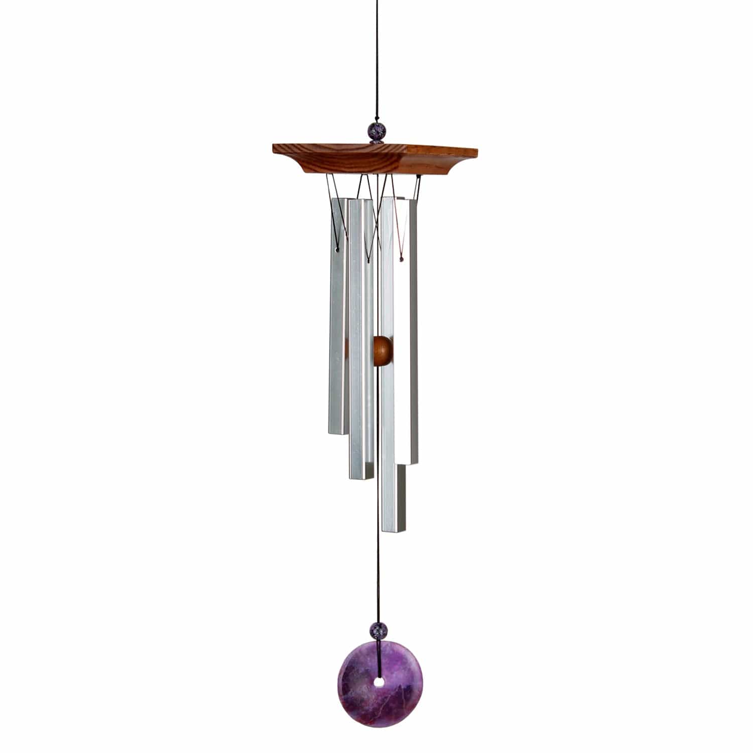 Natural Amethyst Large Wind Chime - Handcrafted Healing Crystal Decor for Home, Garden & Meditation | Perfect for Outdoor Patio, Yoga Studio & Feng Shui