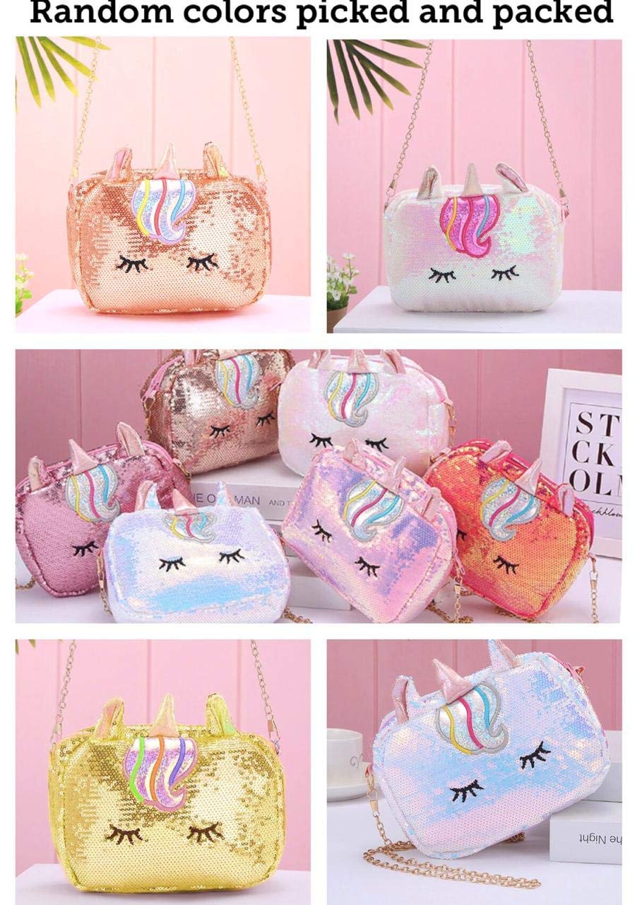 Happile Sequin Unicorn Crossbody Bag for Girls & Women - Pink Sparkly Shoulder Purse Wallet for Kids, Teens & Adults | Perfect for School, Parties & Daily Use