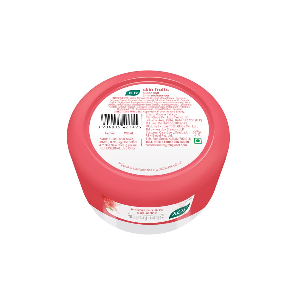 Joy Super Soft Cold Skin Cream - 24 Hour Hydrating Moisturizer for Face, Hands & Body | Lightweight, Oil-Free, Non-Sticky Formula with Berry Extract (200ml) | Perfect for Dry Skin Relief, Night Care & Daily Moisturizing Routine