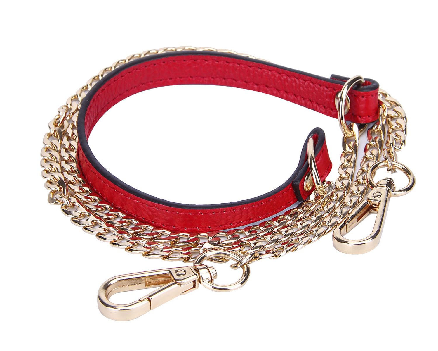 VanEnjoy 12MM Leather Crossbody Strap for Handbags - Black & Red - Perfect for Daily Use & Travel