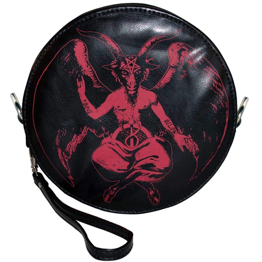 Kreepsville 666 Baphomet Wristlet Purse - Gothic Handbag for Women, Black Occult Clutch with Wrist Strap | Perfect for Halloween, Cosplay, and Gothic Fashion Accessories