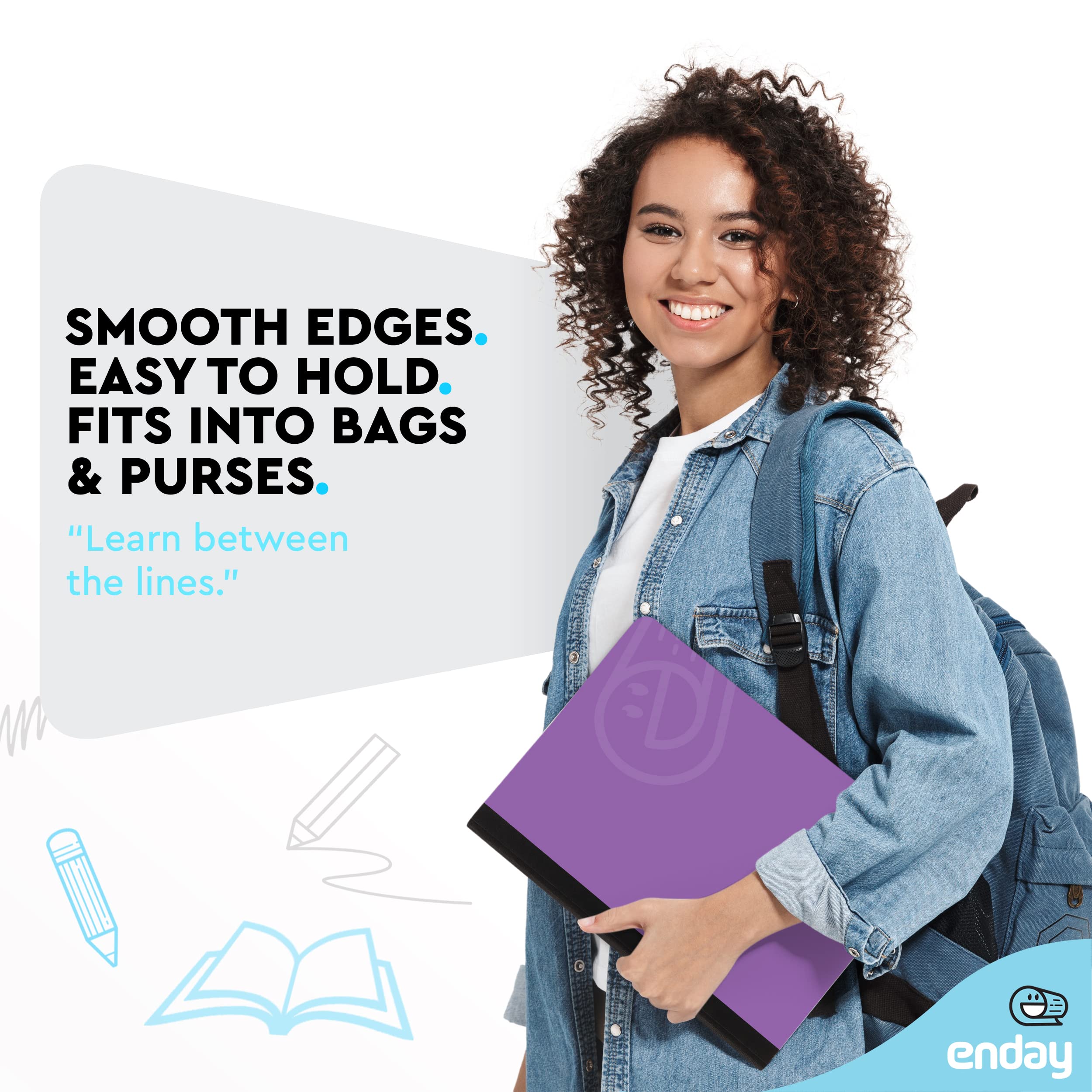Premium Purple Hard Cover Composition Notebooks - College Ruled, 100 Sheets (96 Pack Bulk) for School, Office & Journaling - Durable Lined Writing Books by Enday
