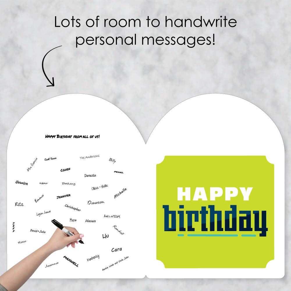 Big Dot of Happiness 13th Birthday Card for Boys - Giant 16.5x22 Inch Teen Greeting Card - Jumborific Shaped Card for Official Teenager Celebration | Perfect for Birthday Parties, Milestone Gifts & Teen Decor