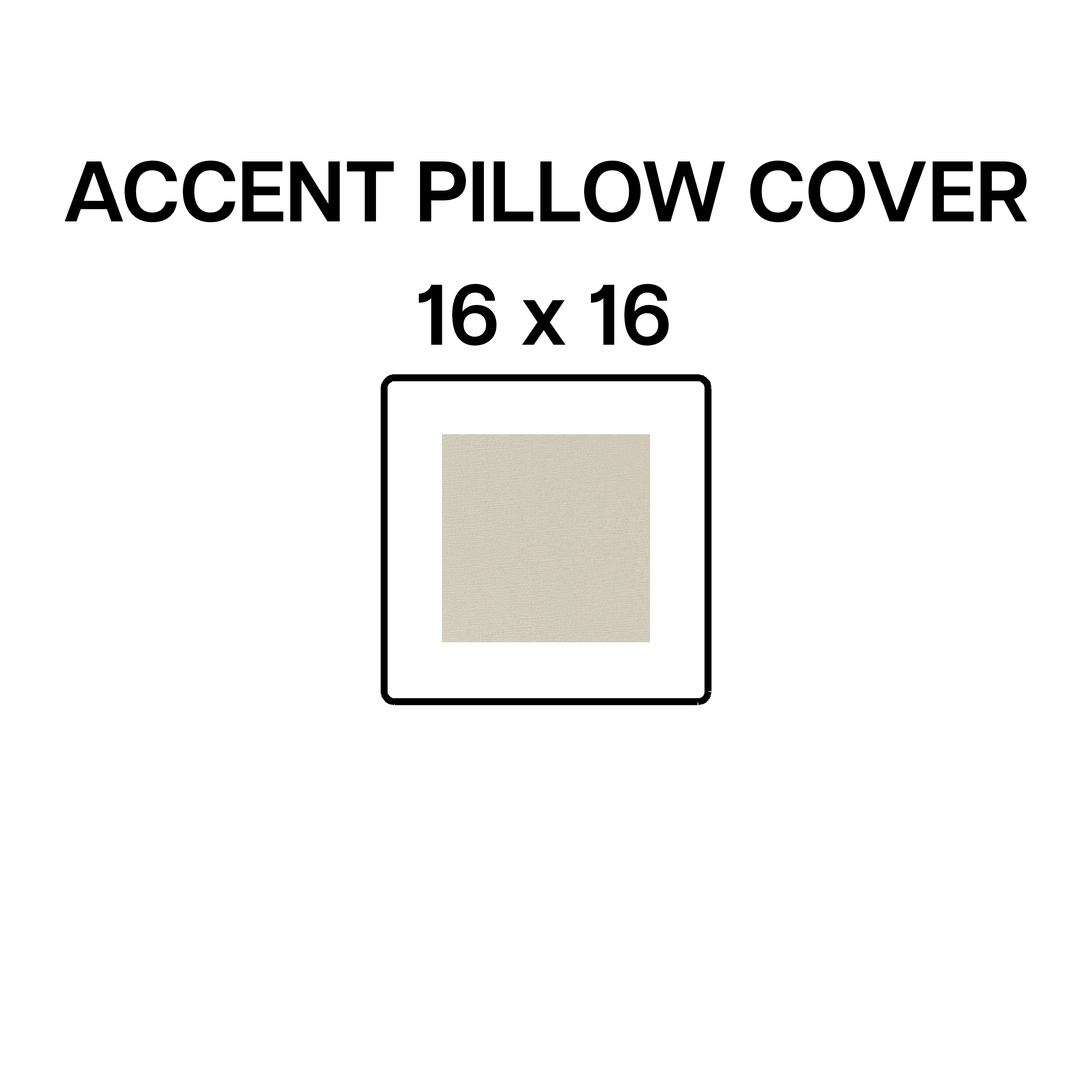 16x16 Parchment Accent Pillow Cover BP 640 86 - Decorative Throw Pillow for Sofa, Bed, Living Room & Home Decor