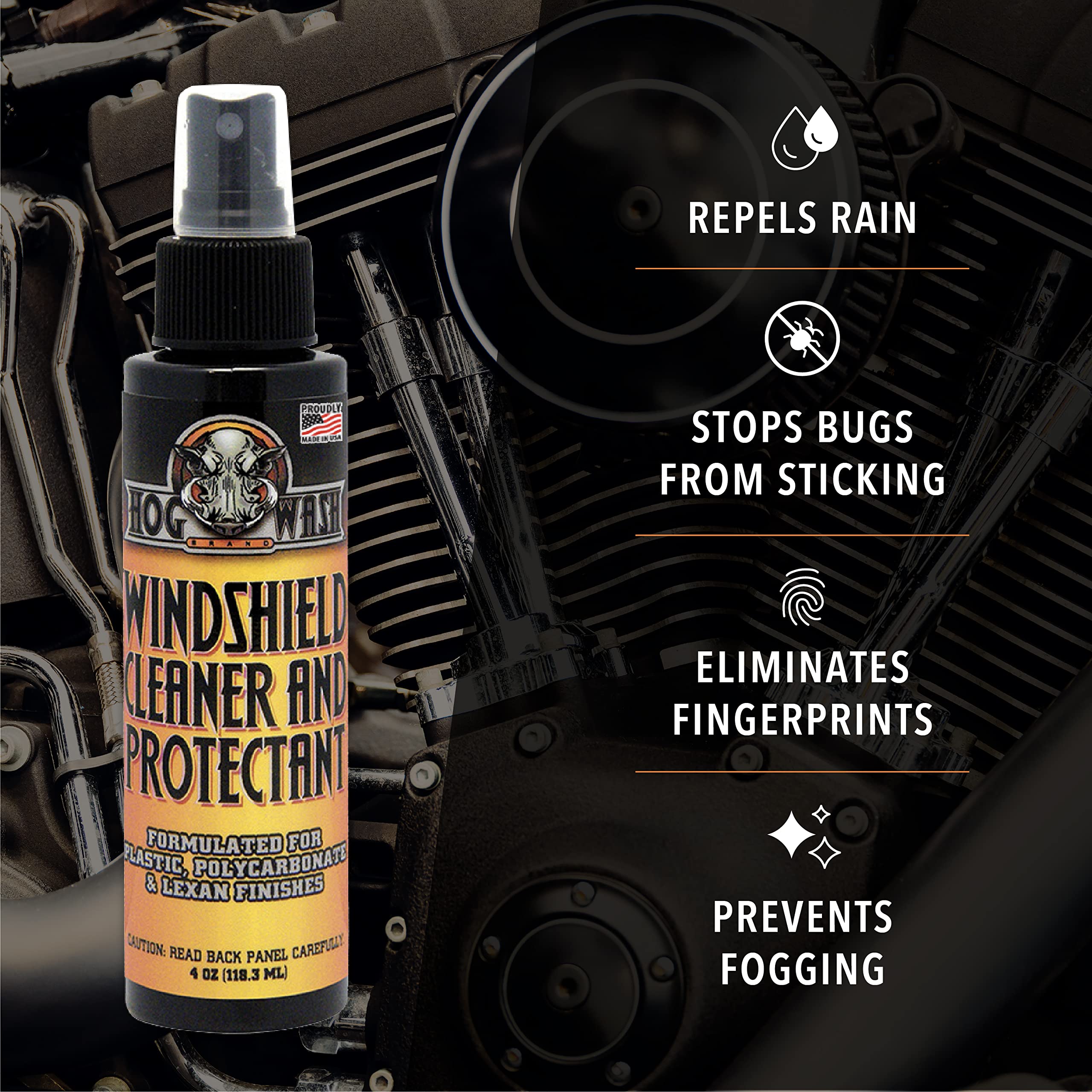 Premium Windshield Cleaner & Protectant - HW0884 - Streak-Free Shine & Long-Lasting Protection for Cars, Trucks & Motorcycles - Ideal for Rainy Days & Winter Driving