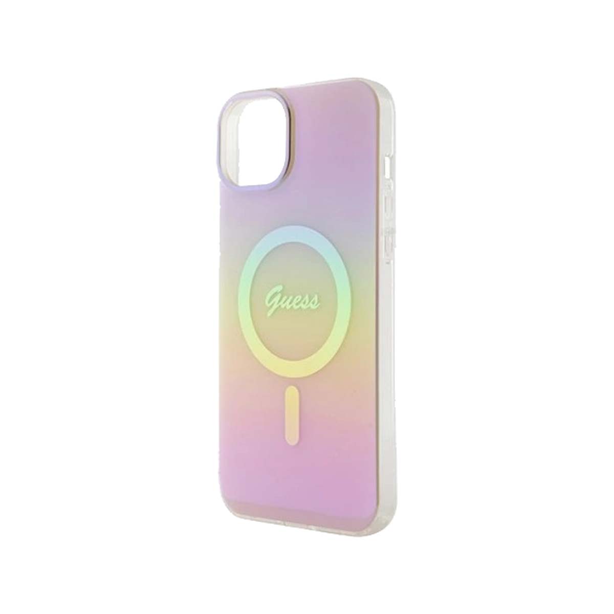 Guess Saffiano Leather MagSafe Phone Case for iPhone 15 - Slim Protective Cover with Magnetic Alignment, Pink | Perfect for Work, Travel & Everyday Use