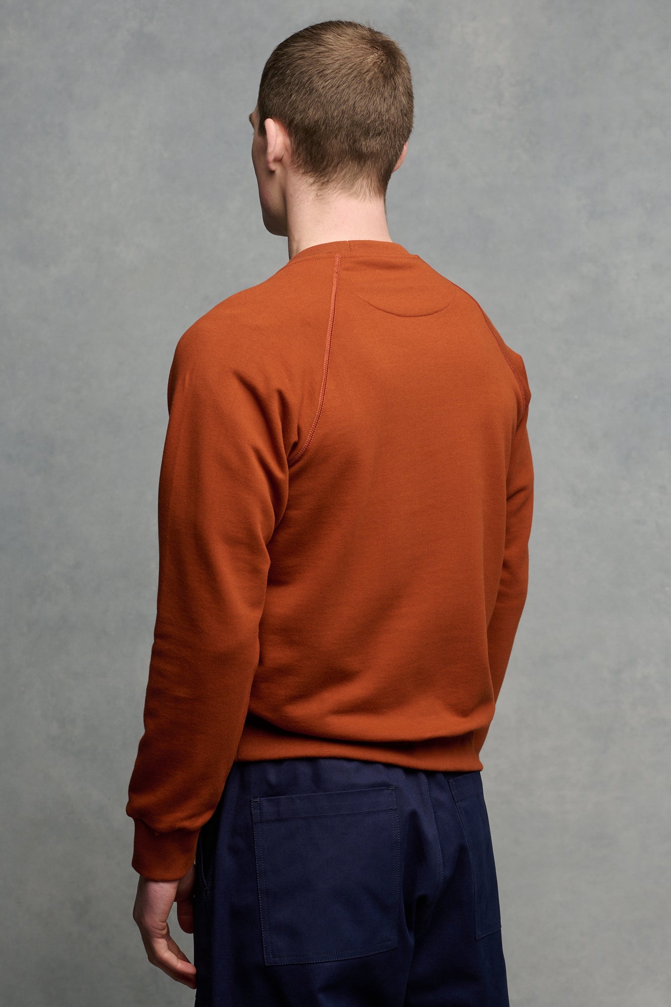 Men's Raglan Sweatshirt - Soft Cotton Blend Pullover in Warm Cinnamon Color | Casual Streetwear & Loungewear for Everyday Comfort