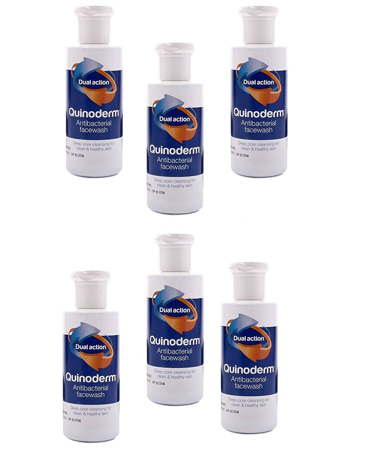 Quinoderm Acne Treatment Face Wash 150ml (6-Pack) - Gentle Cleanser for Oily & Acne-Prone Skin - Perfect for Daily Skincare Routine & Teen Acne Care