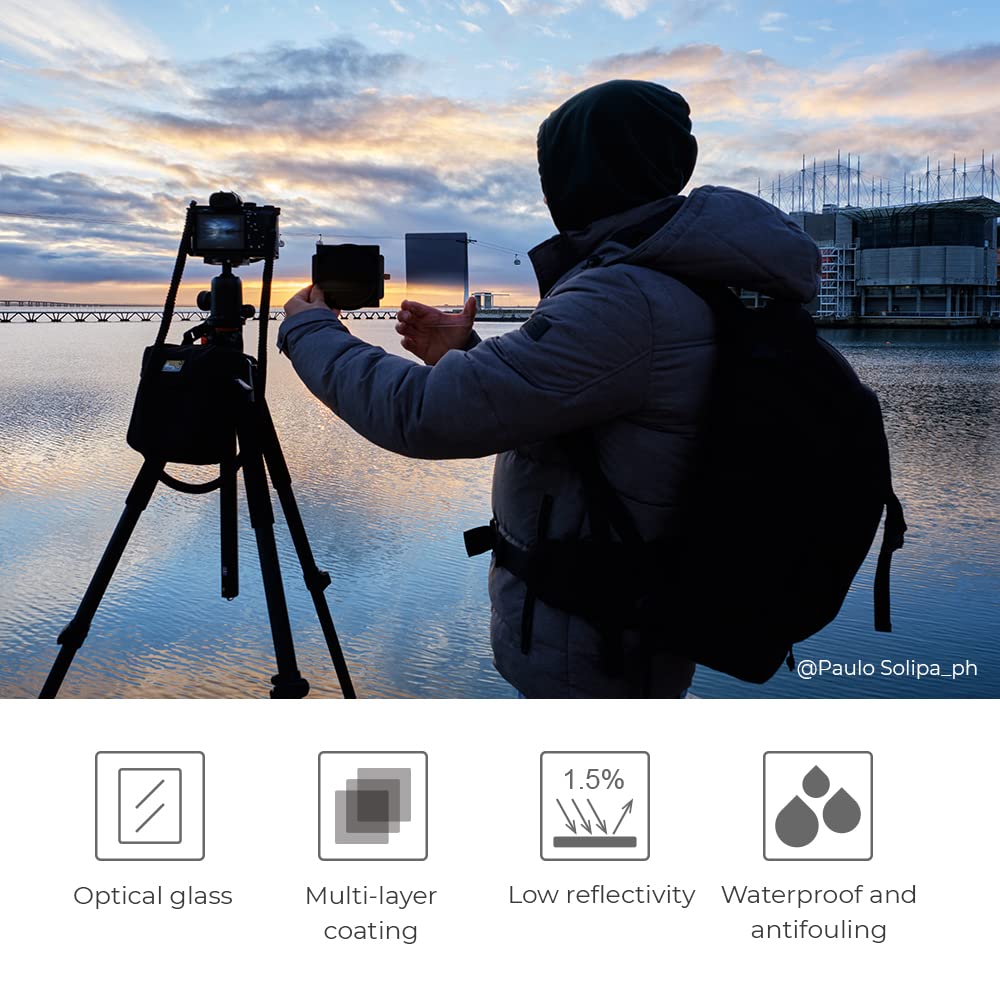 Square ND1000 + ND8 Professional Filter Kit (12 Pcs) - 10 Stop ND1000 & 3 Stop ND8 Lens Filters with Metal Holder, 8 Adapter Rings & Protective Case - Perfect for Landscape, Long Exposure & Daylight Photography