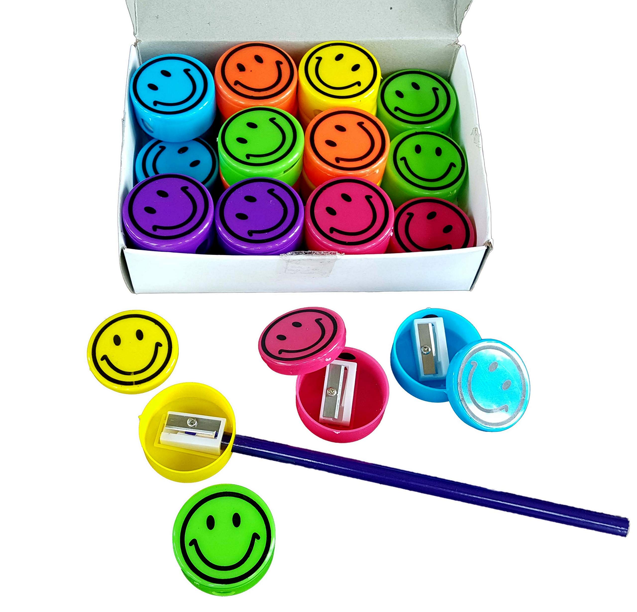 Best Kids Pencil Sharpeners with Removable Neon Lids - Safe & Fun School Supplies for Classroom & Homework Use