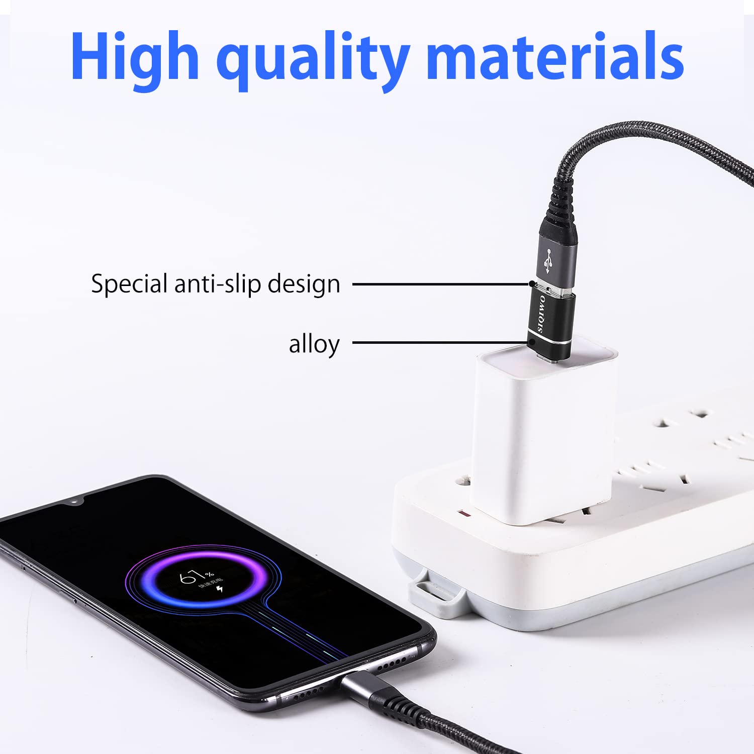 SIQIWO USB C to USB 3.0 OTG Adapter [2 Pack] - Type C to USB OTG Converter for MacBook Pro/Air, Dell XPS, Samsung Galaxy, Huawei, Surface Go - Fast Data Transfer & Charging for Laptops, Phones & Tablets