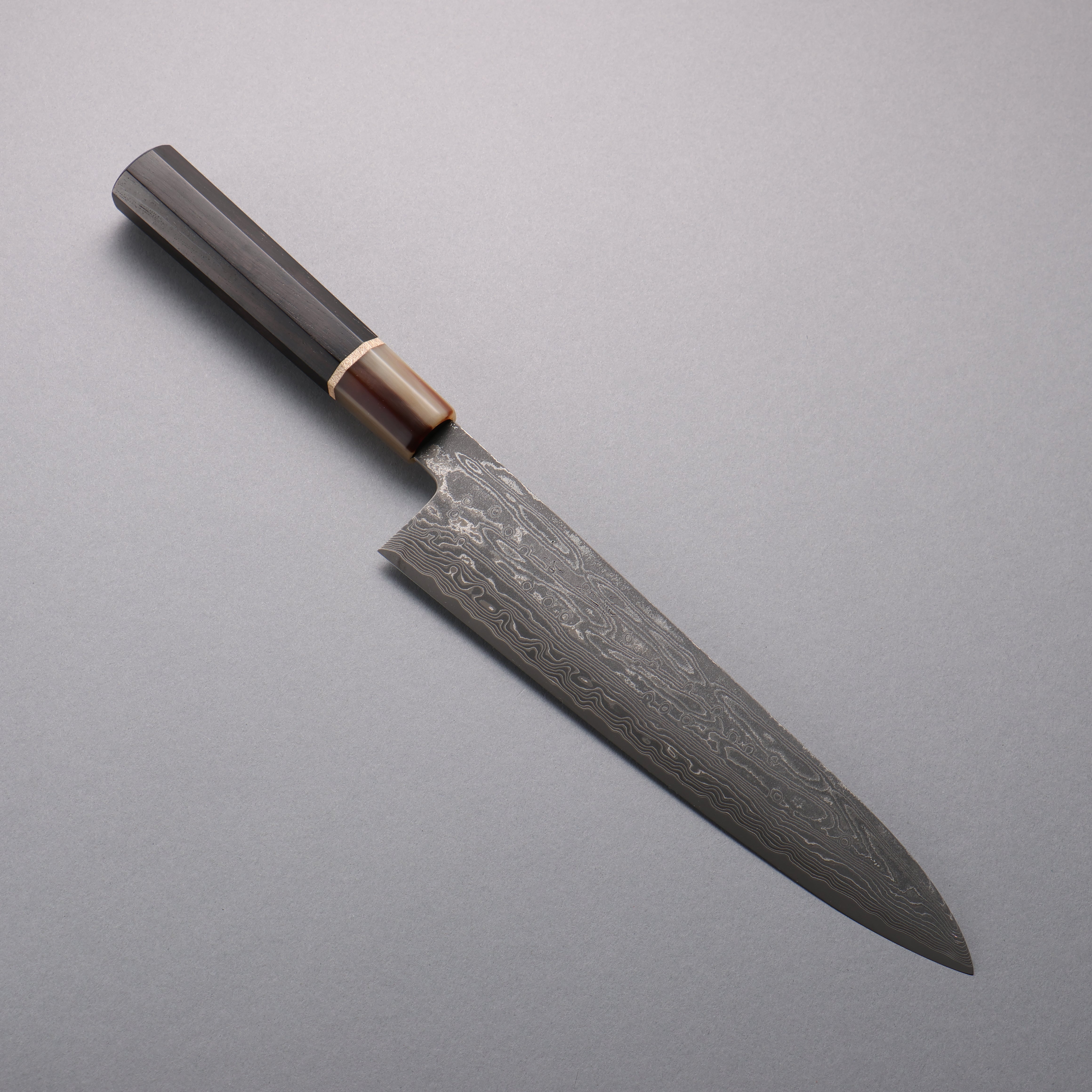 Premium Seisuke SPG STRIX Black Damascus Gyuto 240mm Chef Knife - Ebony Wood Handle with Maple Ring & Water Buffalo Ferrule - Japanese Kitchen Knife for Professional Chefs & Home Cooking
