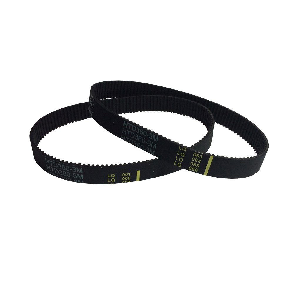 2-Pack HTD 3M Synchronous Rubber Belt - 360mm Length, 120 Teeth, 15mm Width - Arc Tooth Design for 3M Timing Belt Pulley (16mm Width) - Perfect for CNC Machines, 3D Printers, and Industrial Automation Equipment