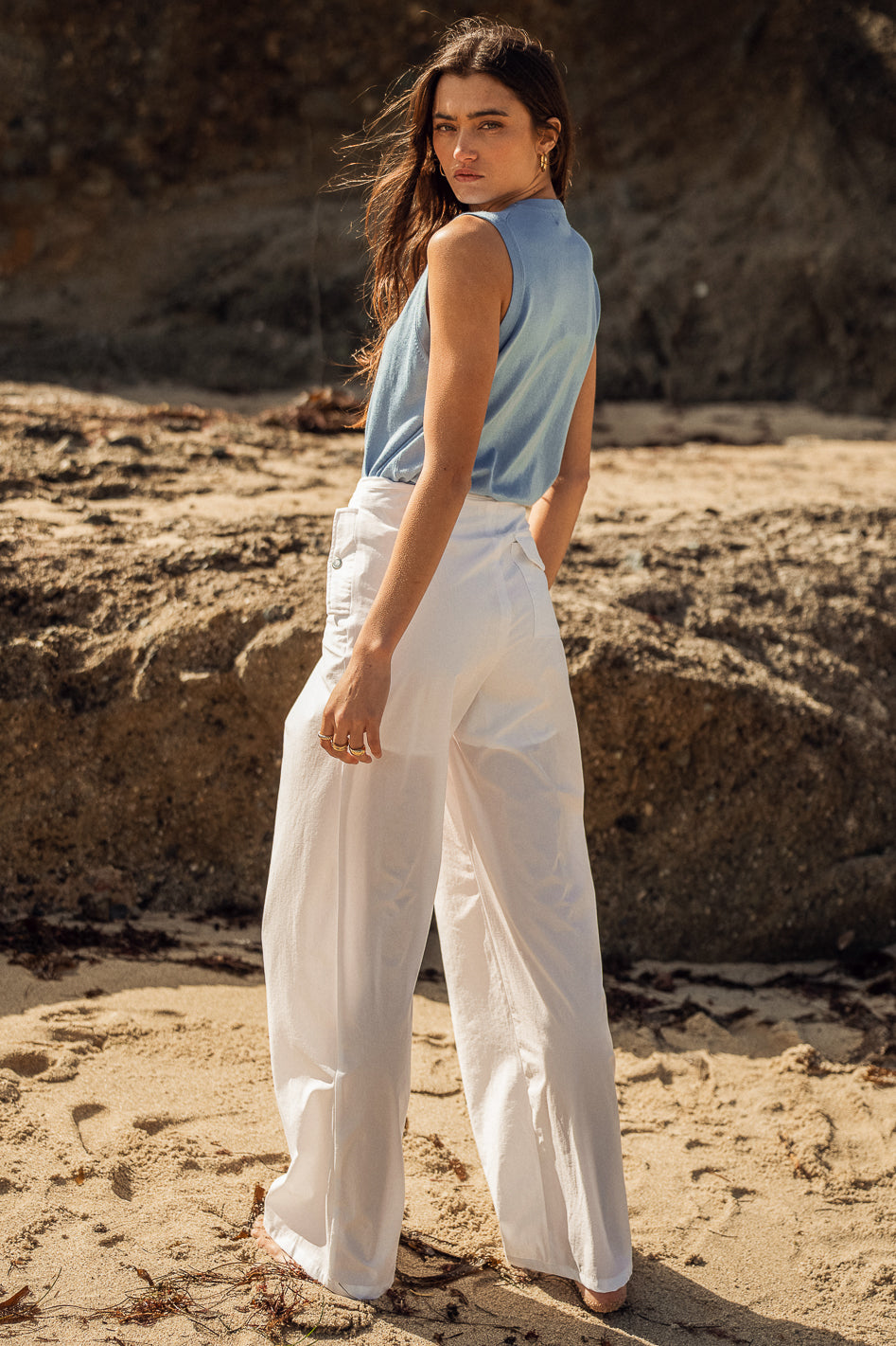 Dream Nylon Pants for Women - White Comfortable Stretchy Trousers | Perfect for Yoga, Travel & Casual Wear | Final Sale