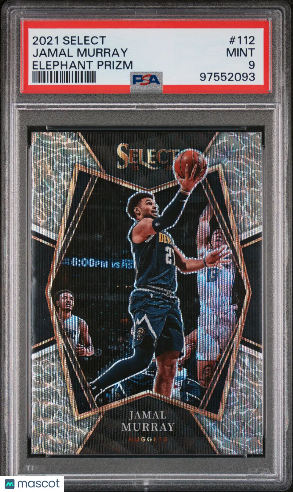 2021 Panini Select Basketball Jamal Murray Elephant Prizm PSA 9 #112 - Rare Basketball Trading Card for Collectors & Investors - Perfect for Sports Memorabilia Collections & Investment Portfolios