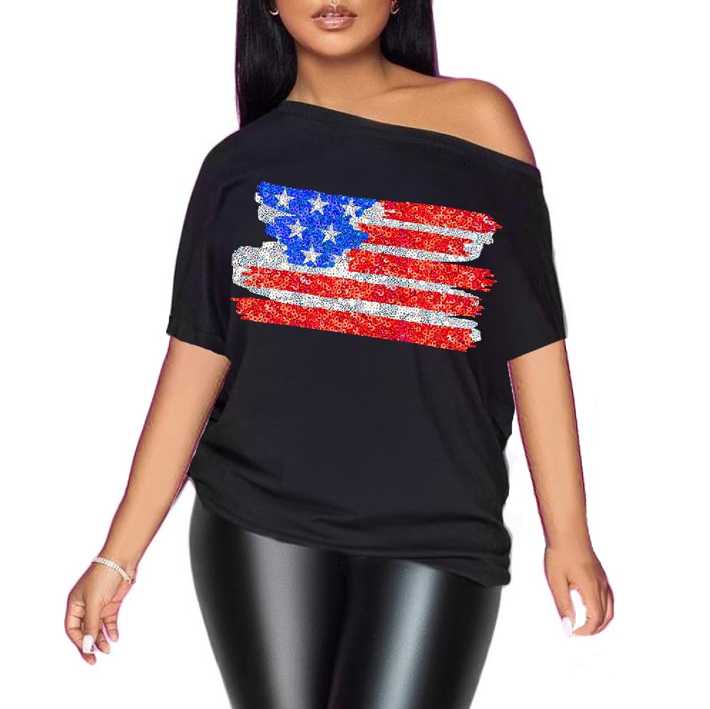 Black+ Sequin American Flag