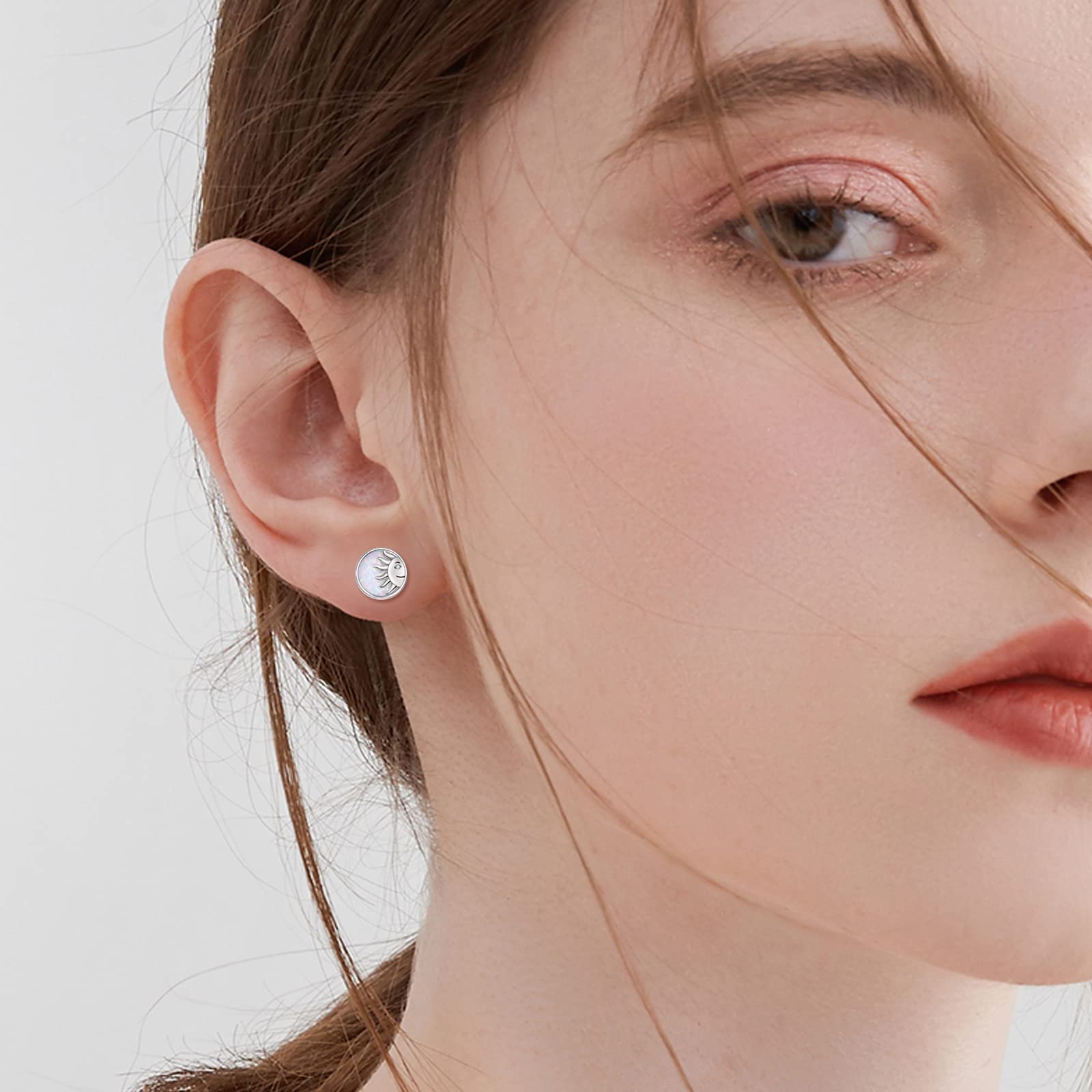 YFN Opal Earrings - Sterling Silver Stud Drop Dangle Earrings for Women | Elegant Jewelry Gift for Birthday, Anniversary & Special Occasions