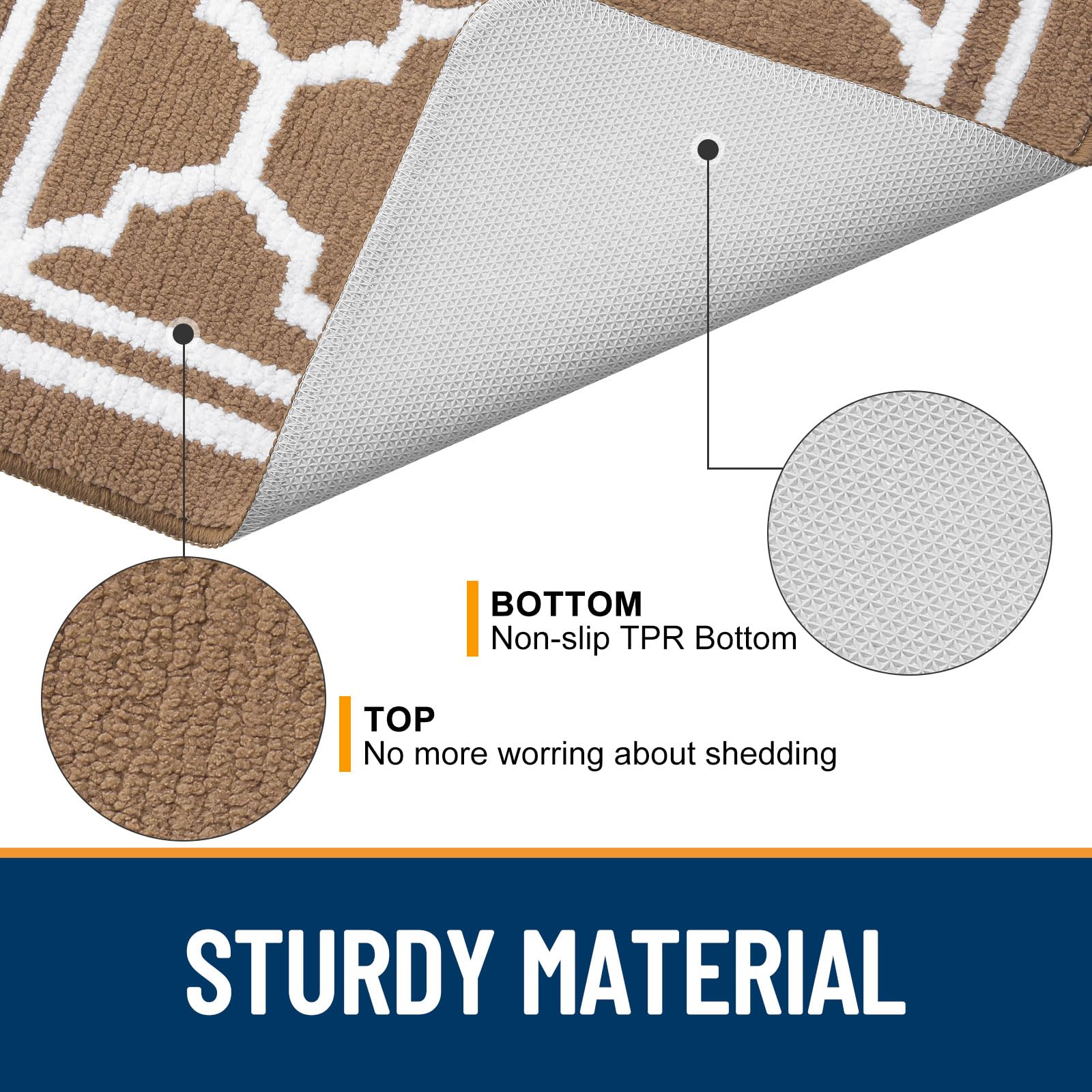 Premium Buganda Large Indoor Door Mat - Super Absorbent & Dirt-Resistant, Non-Slip Low Profile Floor Mat for Entryway, Front & Back Doors (71x47 Inches, Brown) - Perfect for Home, Office & Apartment Entrances