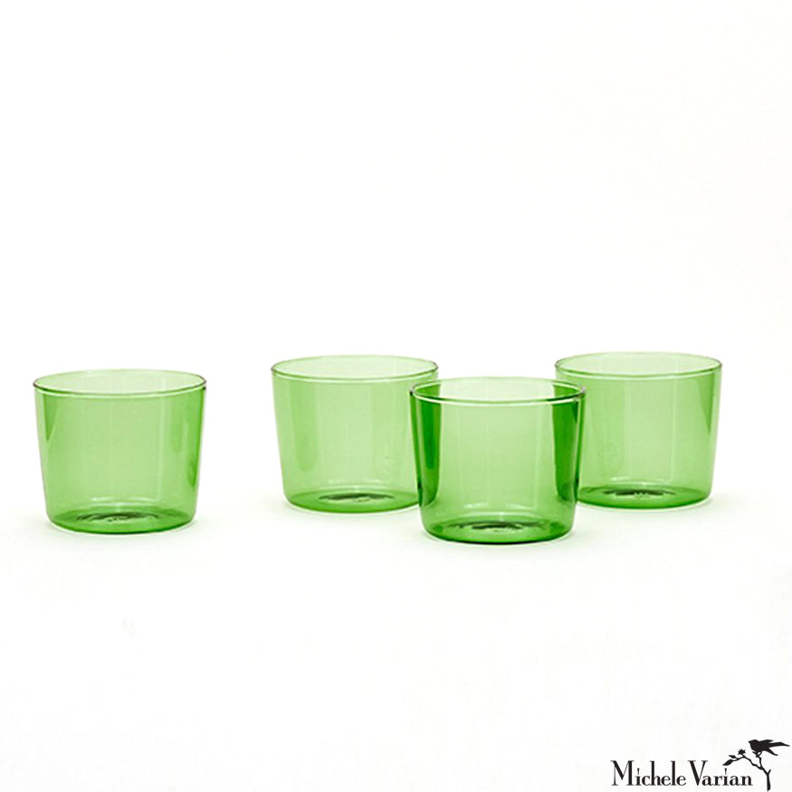 Premium 4-Piece Green Glassware Set - Durable & Elegant Drinking Glasses for Wine, Juice, and Cocktails - Perfect for Dinner Parties, Home Bars, and Everyday Use