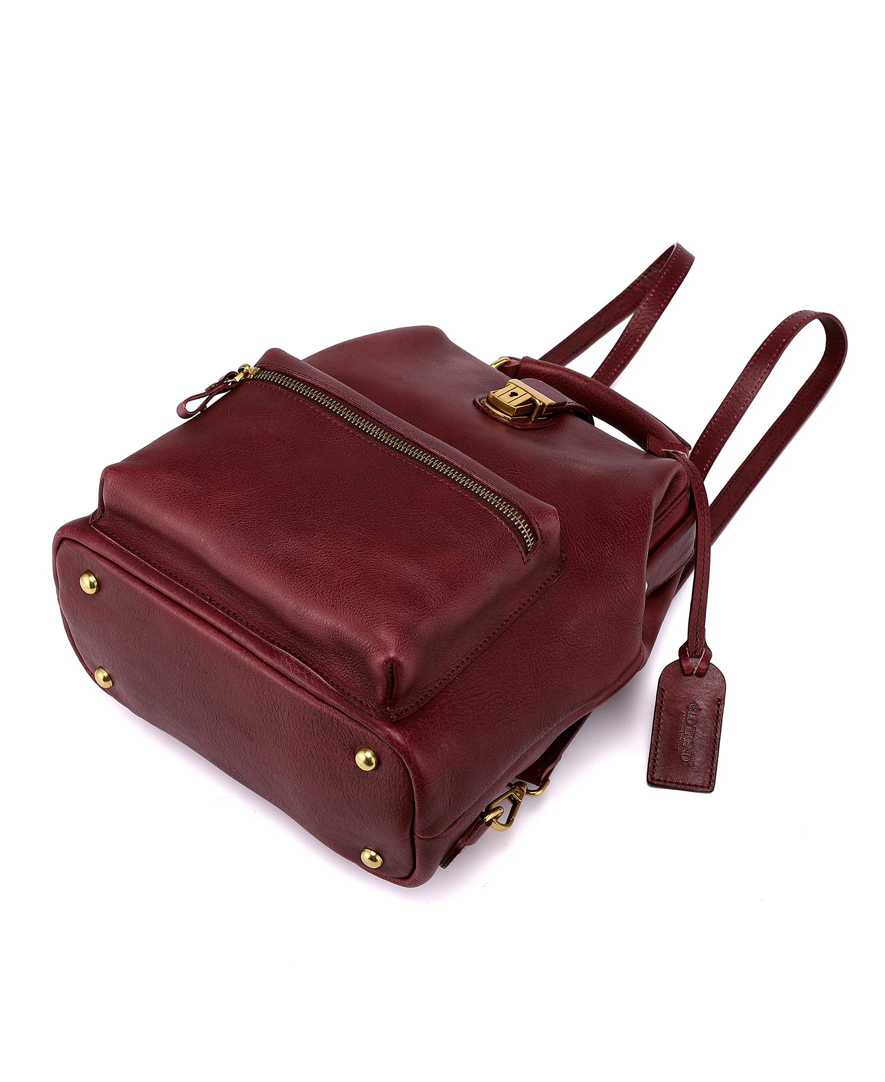 Genuine Leather Backpack Purse for Women - Stylish Small Business Casual Daypack - Fashionable Burgundy Laptop Backpack for Work, Travel & College