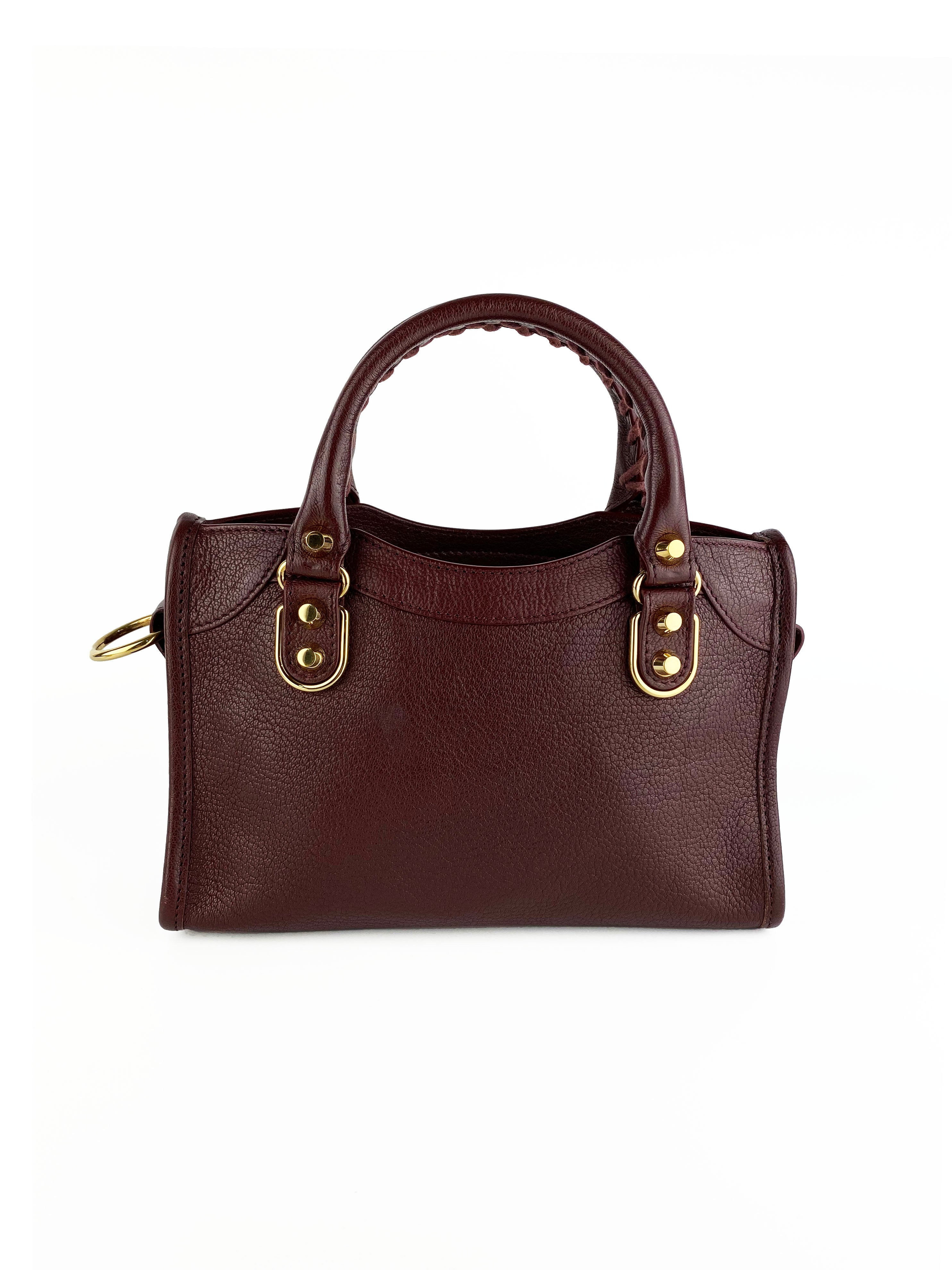 Balenciaga Burgundy Nano Classic City Bag - Stylish Crossbody Handbag for Women | Perfect for Everyday Use, Travel & Night Out