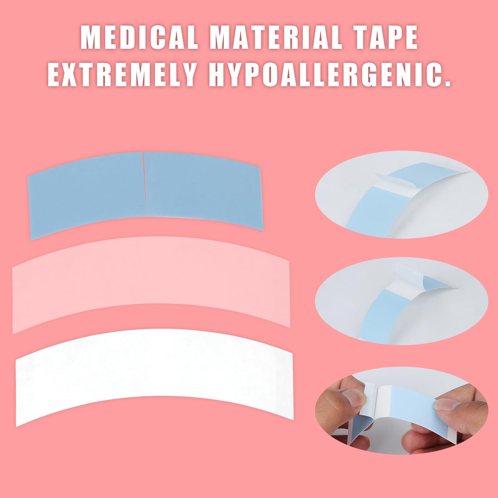48pcs Invisible Waterproof Double-Sided Wig Tape for Lace Front Wigs & Toupees - Strong Hold, Skin-Friendly Adhesive for Secure All-Day Wear - Perfect for Cosplay, Daily Use & Special Occasions (Blue)