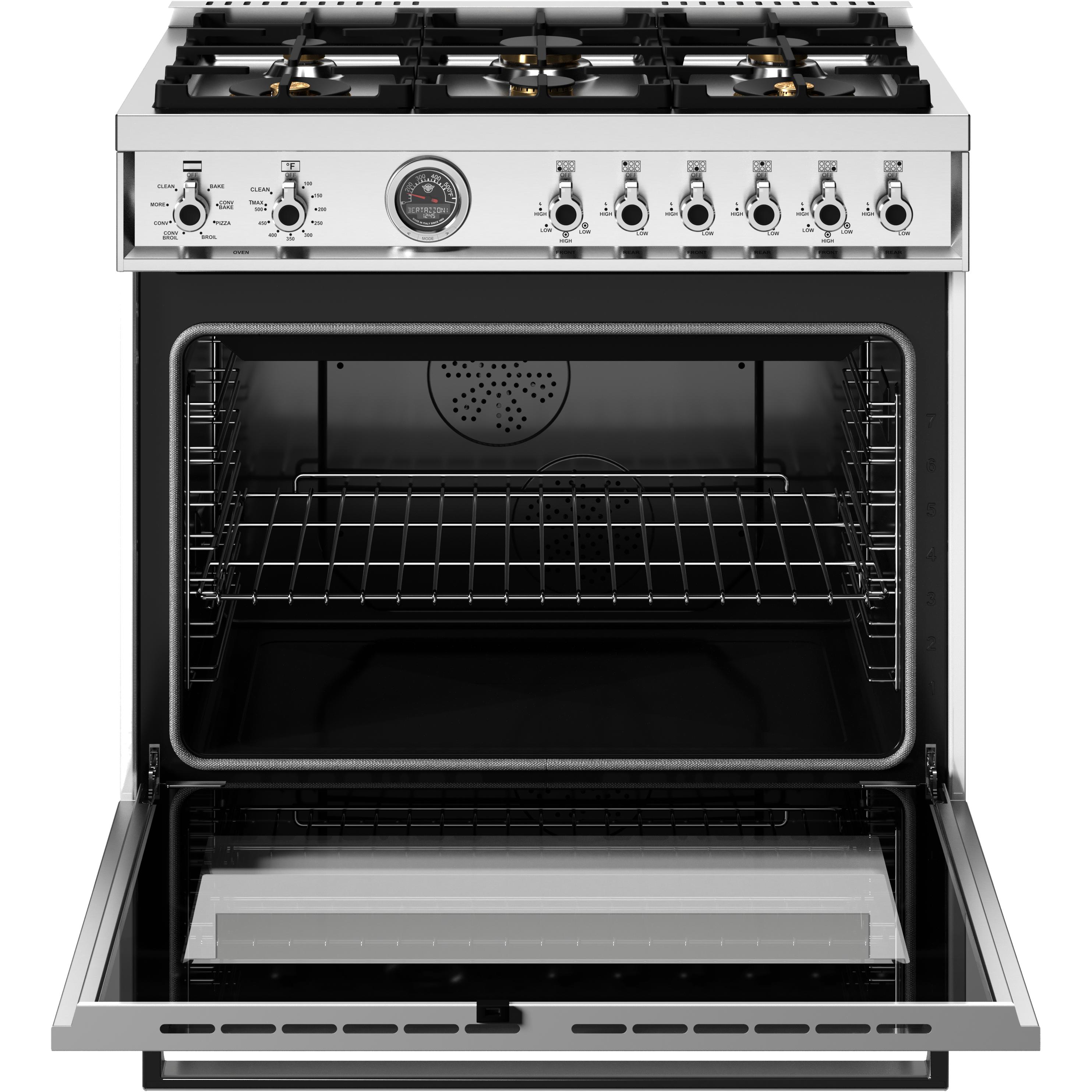 Bertazzoni PRO366BCFEPBIT 36-Inch Freestanding Dual Fuel Range - Professional Gas & Electric Oven for Home Chefs - Perfect for Gourmet Cooking & Entertaining