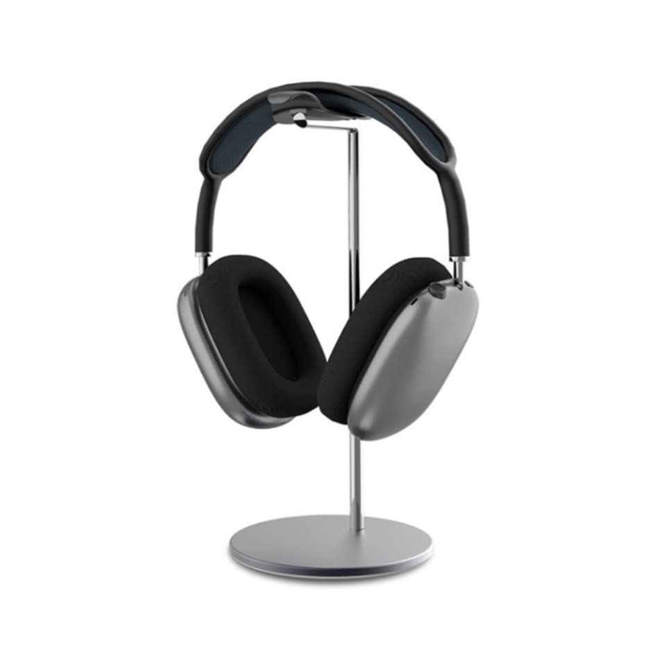 Premium Headphone Stand with Silicone Bracket - Multi-Functional Desktop Display Shelf for Over-Ear Headphones - Space-Saving Headset Holder (Gray) - Perfect for Home Office, Gaming Setup & Studio Organization