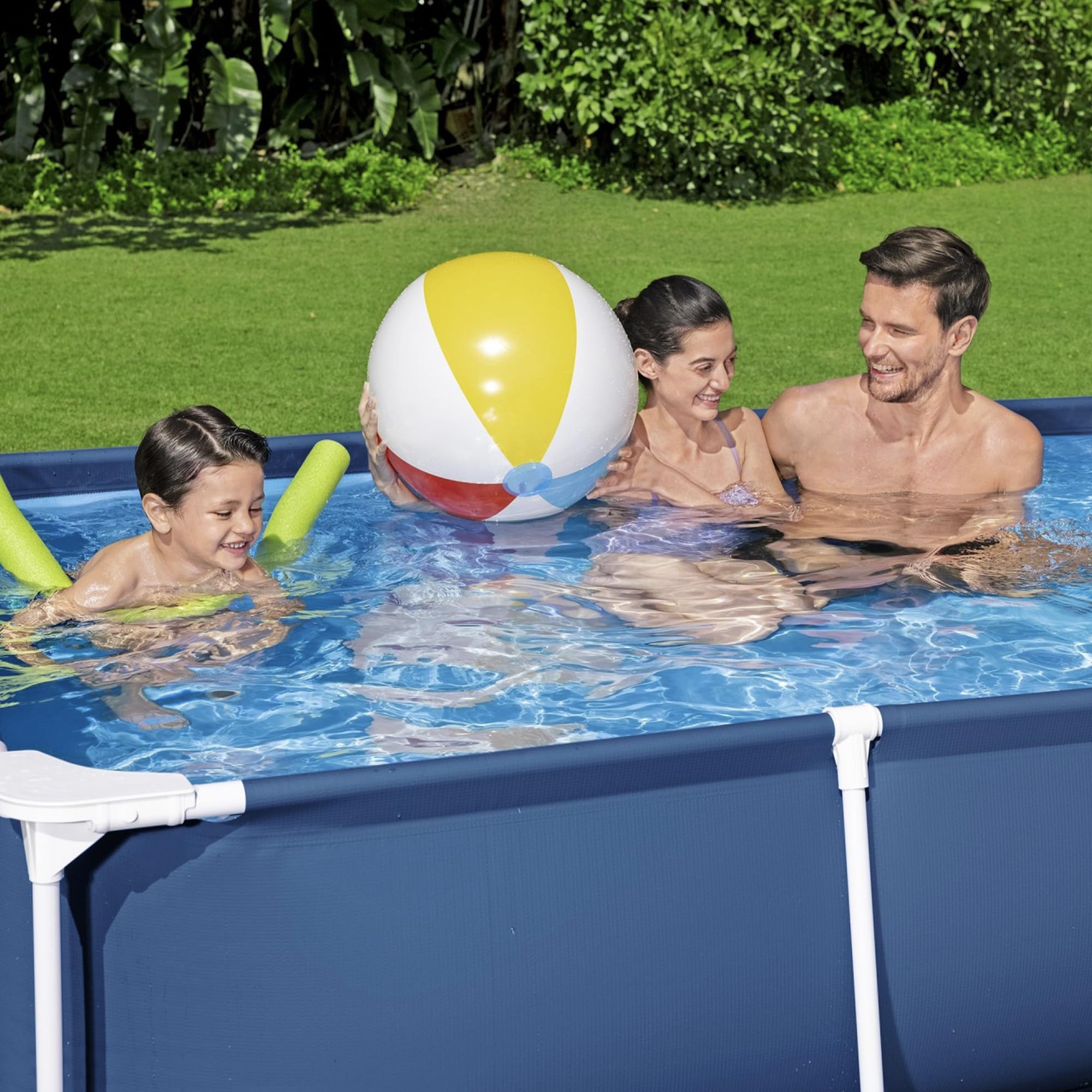 Bestway Steel Pro 8.5ft x 67in x 24in Rectangular Above Ground Swimming Pool with Steel Frame | Outdoor Backyard Pool for Adults & Kids | Durable Blue Design (Pool Only) - Perfect for Summer Parties, Family Fun & Backyard Relaxation