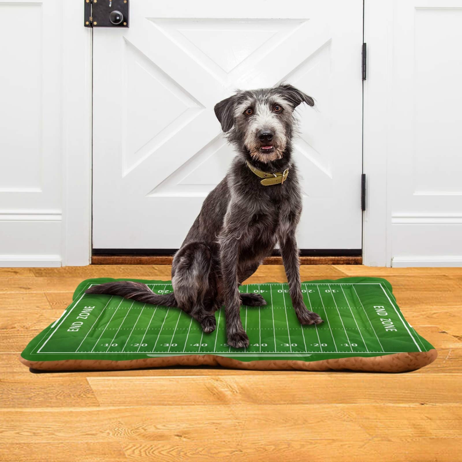 Blueangle American Football Field Design Pet Bed - Ultra Soft Comfortable Rectangle Dog Bed & Cat Bed for Small Medium Large Dogs, 36