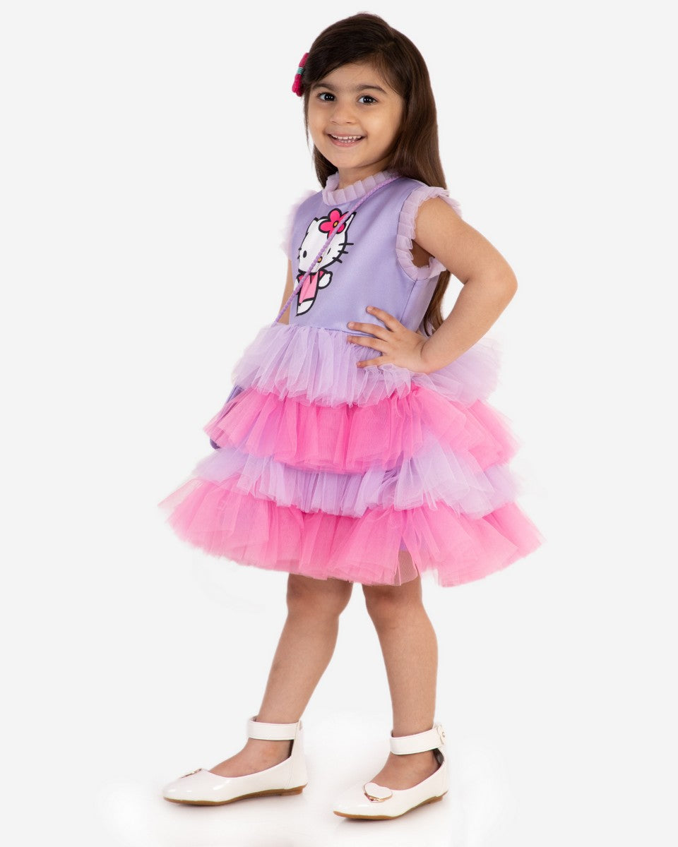 Pre Order: Hello Kitty Lavender Dress - Kawaii Cute Purple Floral Dress for Girls, Cosplay & Gift Ideas | Perfect for Birthday Parties, Anime Conventions & Photo Shoots