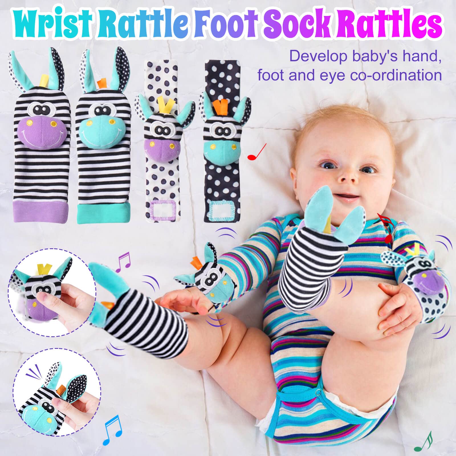 Best Baby Rattles for 0-12 Months - Soft Teething Toys & Infant Rattle Socks for Newborns, Boys & Girls | Perfect Baby Shower Gifts & Sensory Play for Early Development