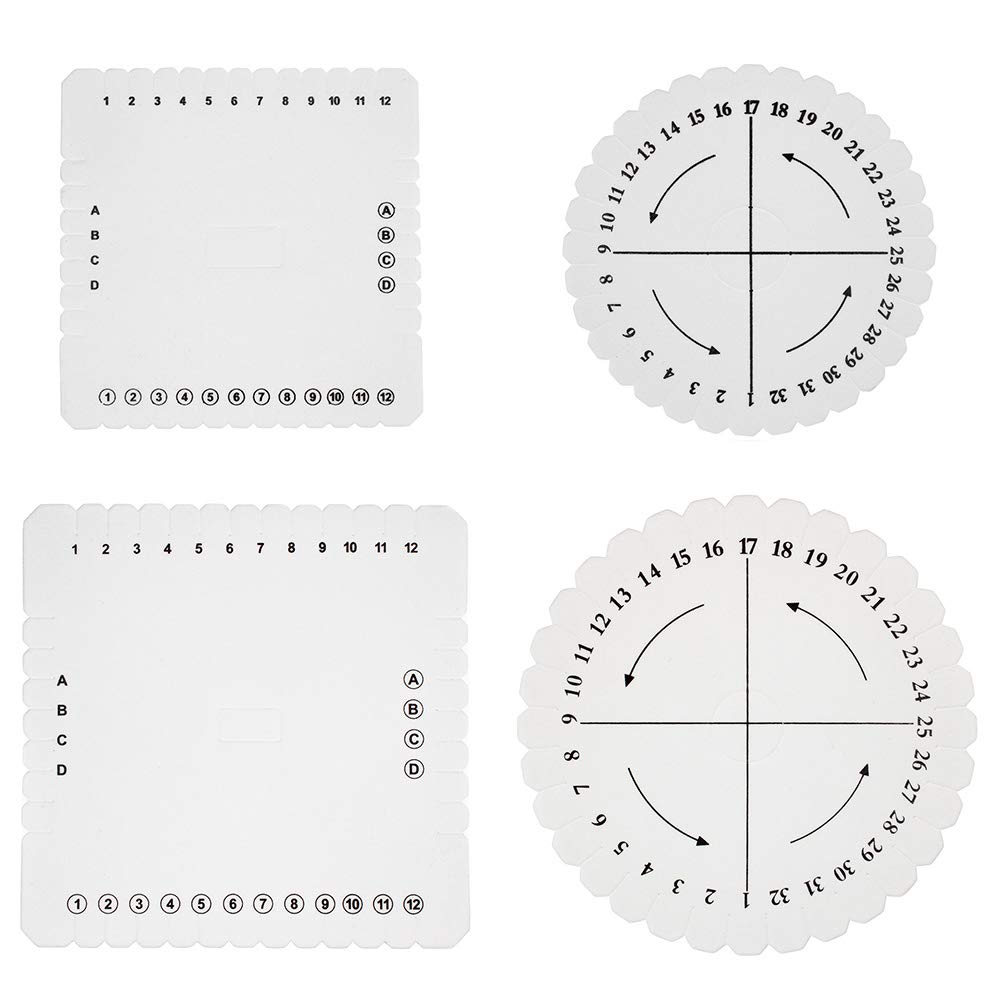 Craft County 2-Piece Kumihimo Disk Set - Round and Square Braiding Plates for Jewelry Making - 2 Sizes for DIY Bracelets, Necklaces & Cord Weaving - Perfect for Beginners and Craft Enthusiasts