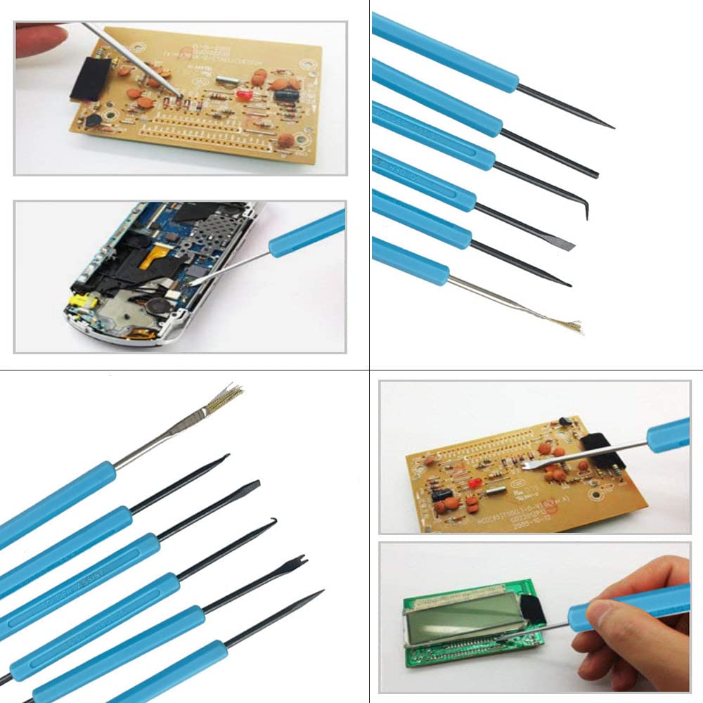 Utoolmart 6-in-1 Double Sided Soldering Assist Tool Kit - Electronic Component Welding & Grinding Accessories for PCB Repair, DIY Projects, and Electronics Maintenance (Perfect for Hobbyists and Professionals)
