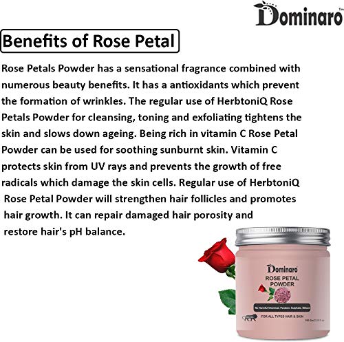 Dominaro 100% Organic Sandalwood & Rose Petal Powder - Natural Skin & Hair Care Treatment (2 Jars, 200g Total) | DIY Face Masks, Aromatherapy & Ayurvedic Beauty Rituals