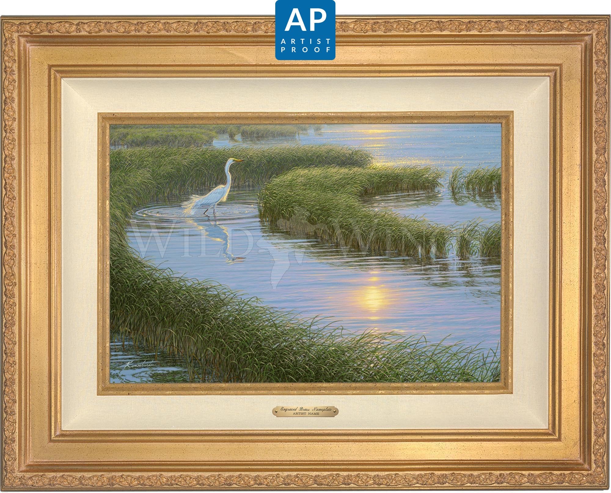 Evening Solitude - White Egret Artist Proof Edition (AP) | Limited Edition Art Print | Perfect for Home Decor, Office Wall Art & Gift Giving