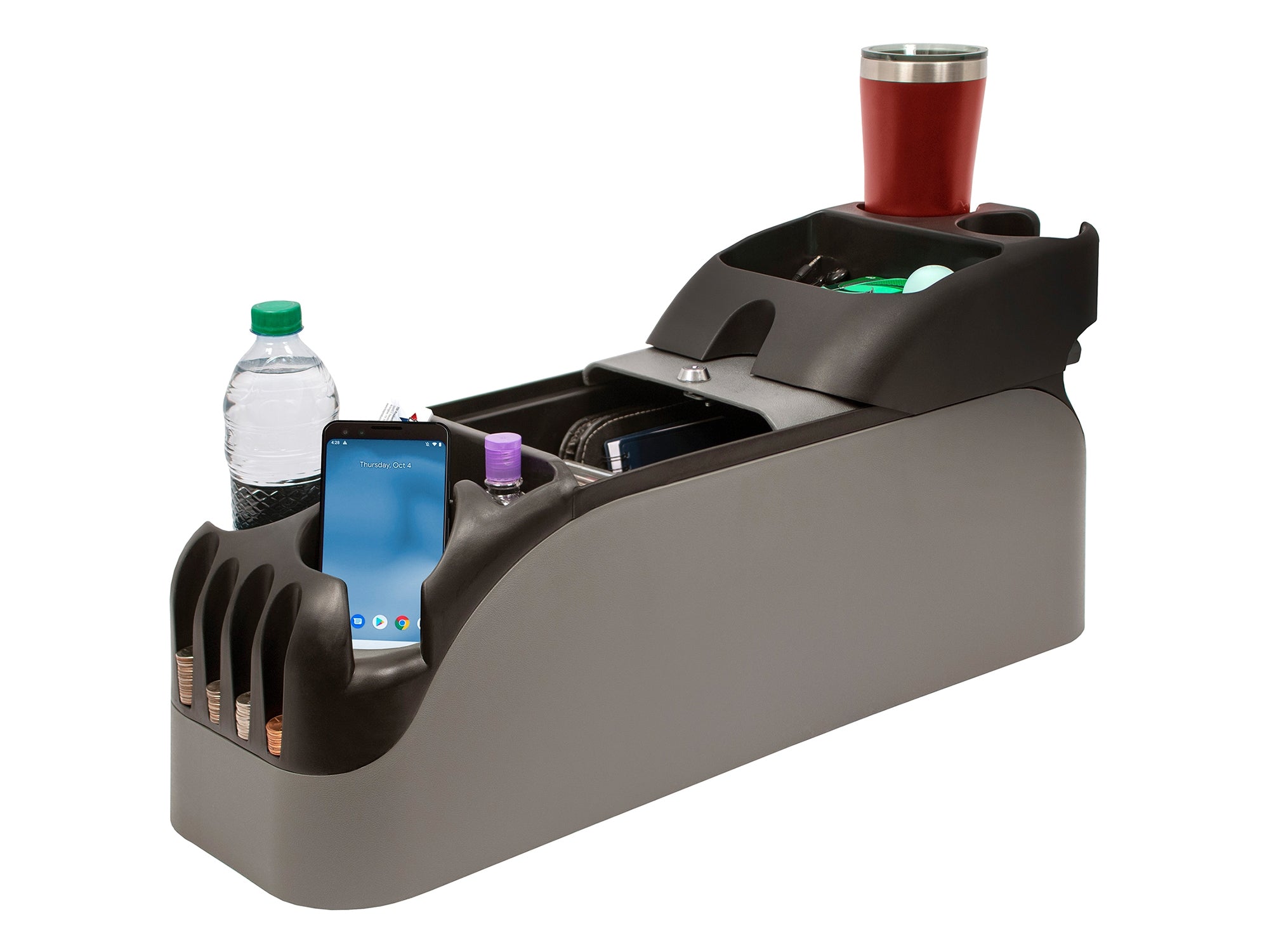 Clutter Catcher Center Console Organizer for Cars - Expandable Storage Solution with Multiple Pockets for Phone, Keys & Essentials | Perfect for SUV, Truck & Vehicle Organization